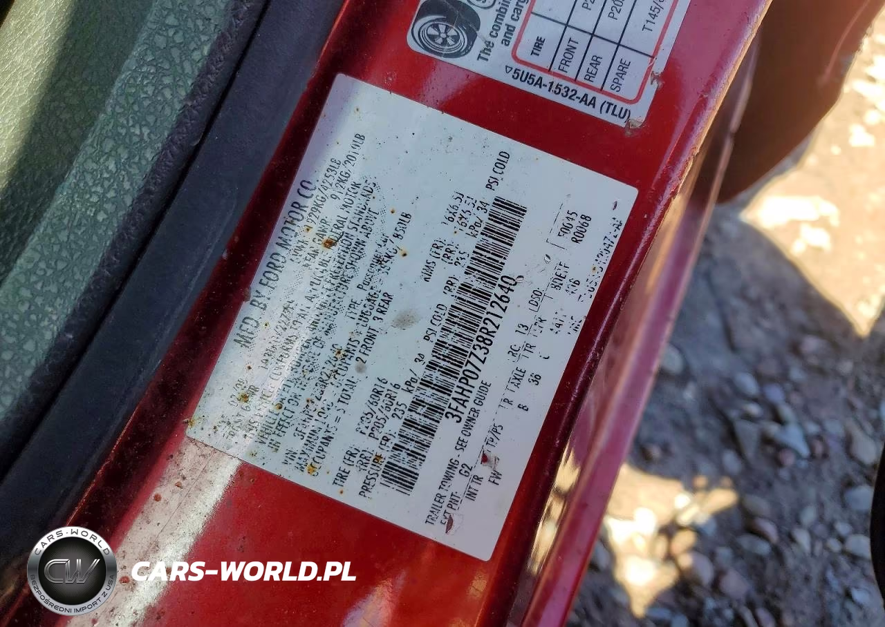 2008 Ford Fusion Se VIN:3FAHP07Z38R212640 - 12