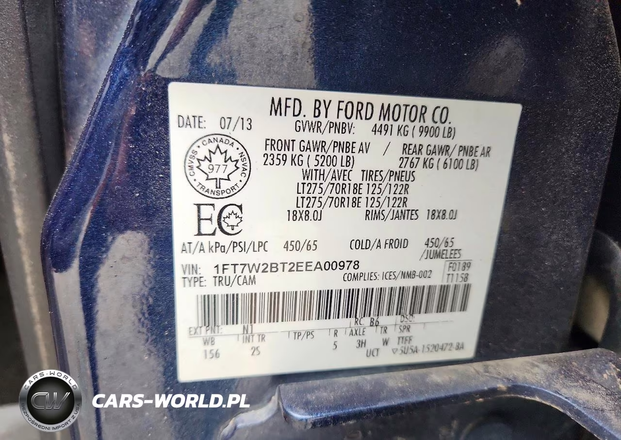 2014 Ford F250 Super Duty VIN:1FT7W2BT2EEA00978 - 12