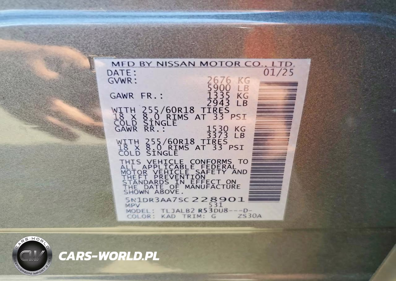 2025 Nissan Pathfinder S VIN:5N1DR3AA7SC228901 - 13