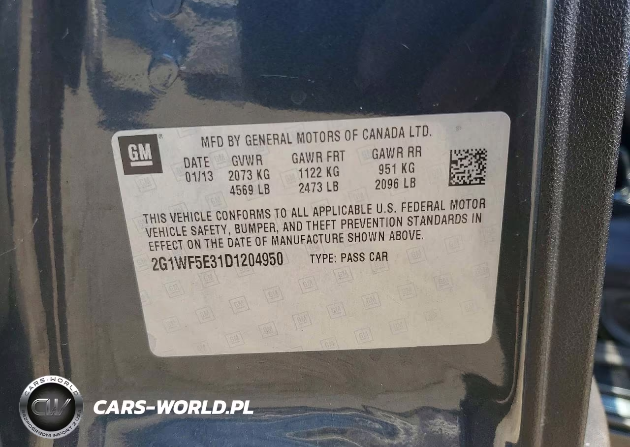 2013 Chevrolet Impala Ls VIN:2G1WF5E31D1204950 - 12