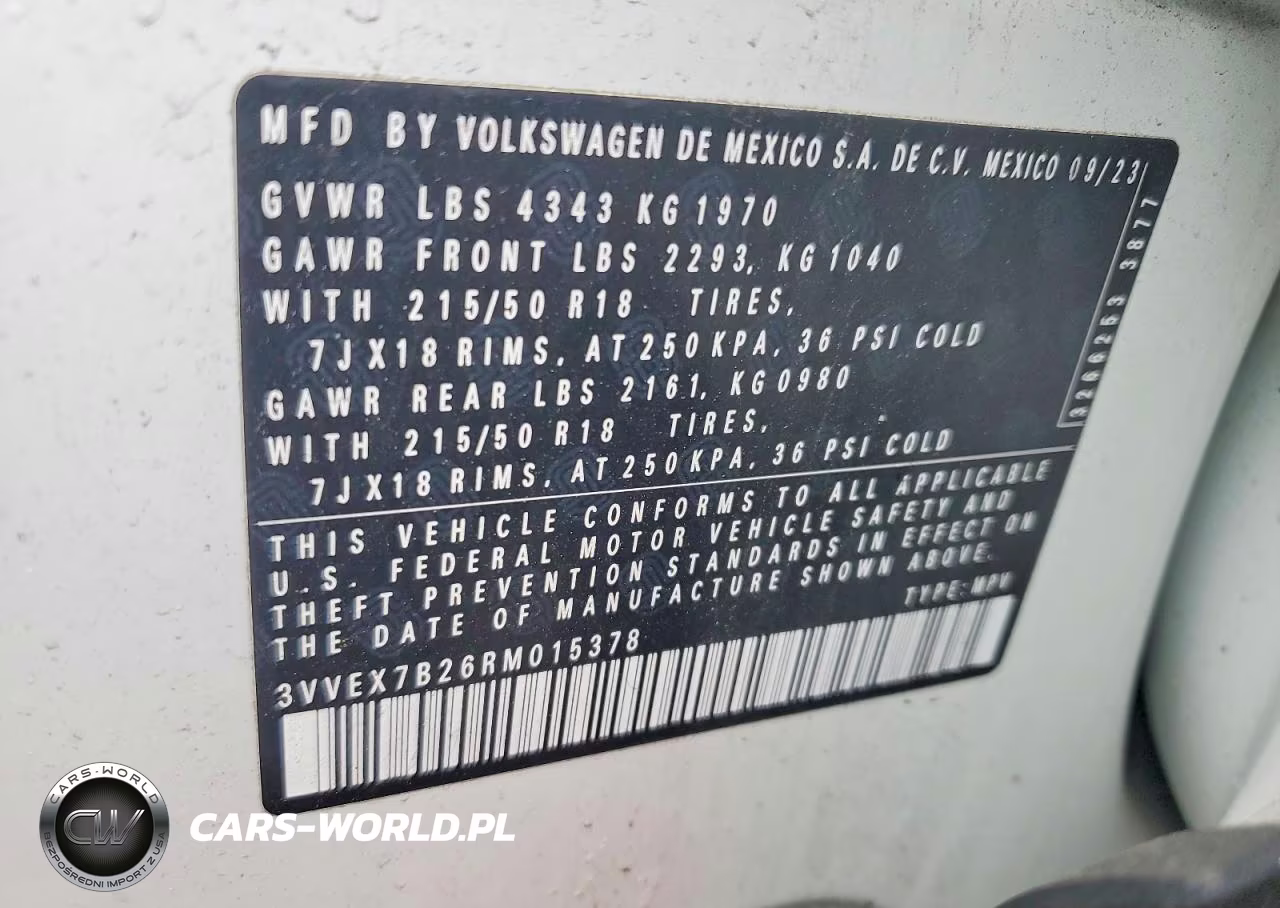 2024 Volkswagen Taos Se VIN:3VVEX7B26RM015378 - 13
