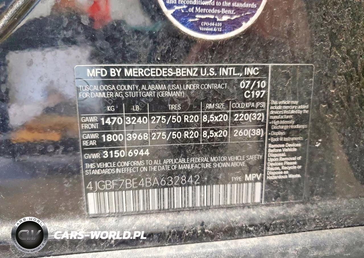2011 Mercedes-Benz Gl 450 4Matic VIN:4JGBF7BE4BA632842 - 13