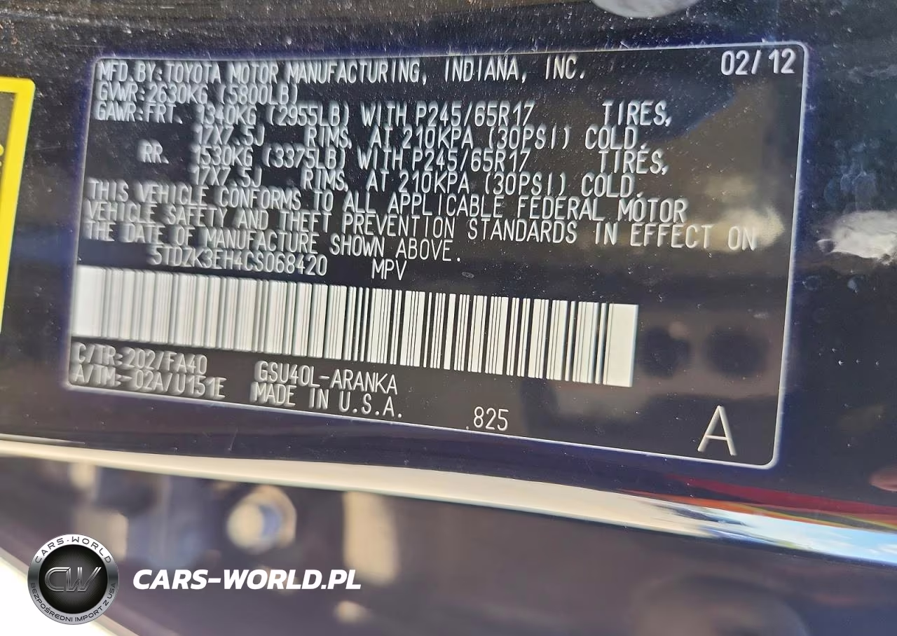 2012 Toyota Highlander Base VIN:5TDZK3EH4CS068420 - 13