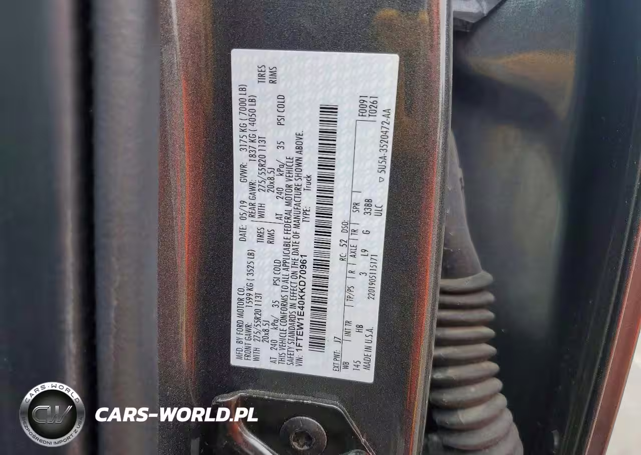 2019 Ford F150 Supercrew VIN:1FTEW1E40KKD70961 - 12