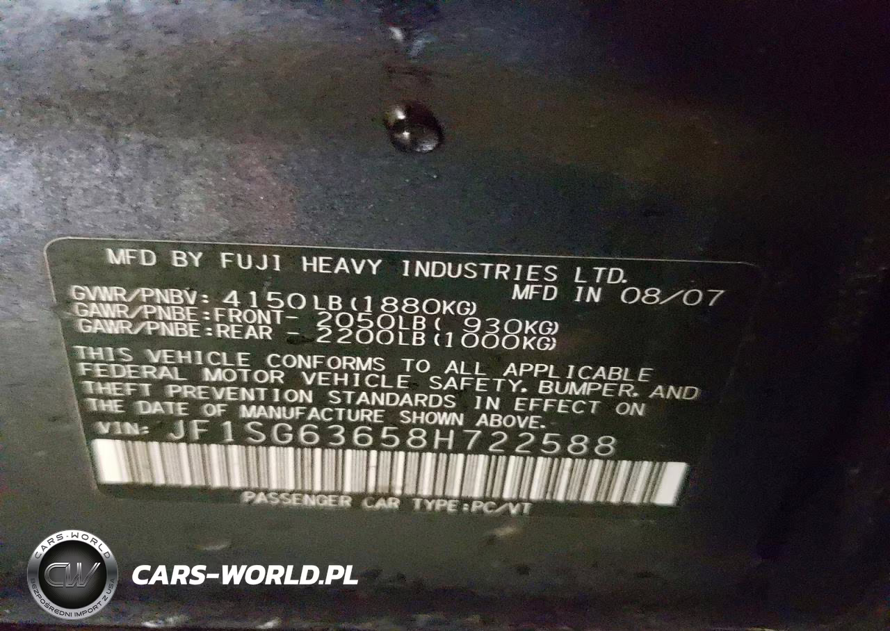2008 Subaru Forester 2.5X VIN:JF1SG63658H722588 - 13