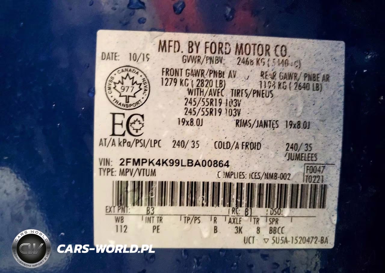 2020 Ford Edge Titanium VIN:2FMPK4K99LBA00864 - 13