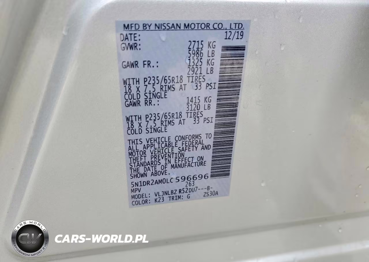 2020 Nissan Pathfinder S VIN:5N1DR2AM0LC596696 - 13