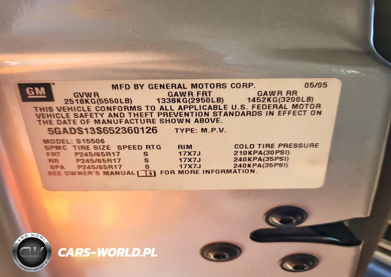 2005 Buick Rainier Cxl VIN:5GADS13S652360126 - 13