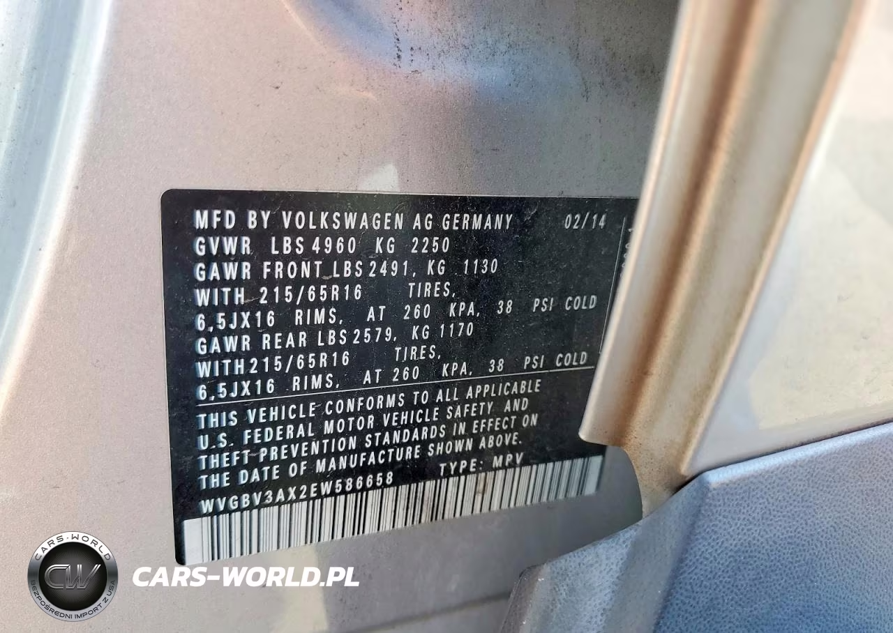 2014 Volkswagen Tiguan S VIN:WVGBV3AX2EW586658 - 13