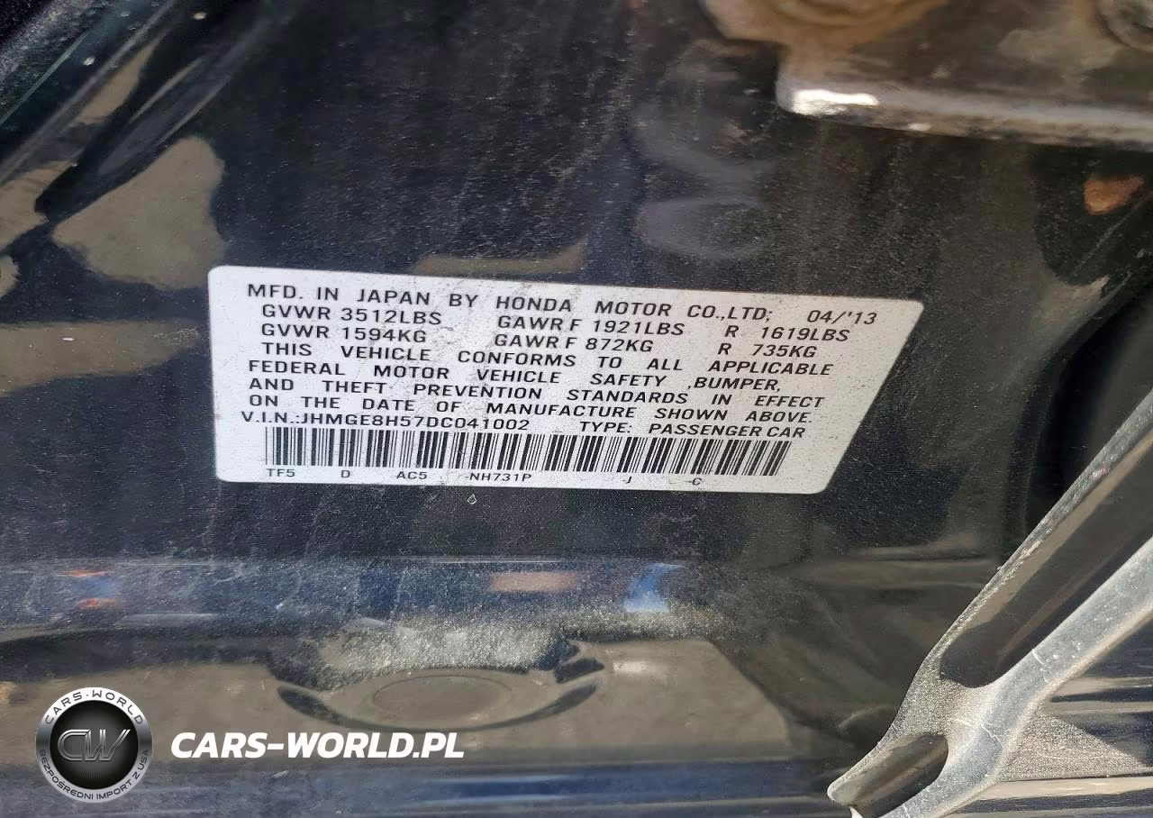 2013 Honda Fit Sport VIN:JHMGE8H57DC041002 - 12