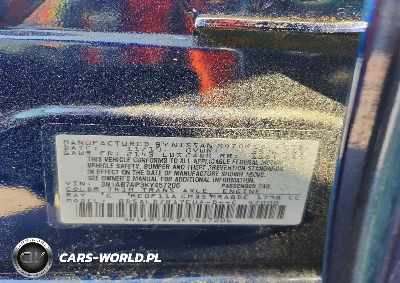 2019 Nissan Sentra Sv VIN:3N1AB7AP3KY457206 - 12