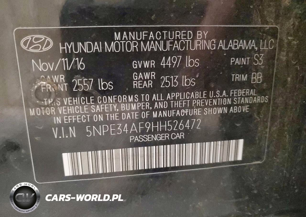 2017 Hyundai Sonata Limited VIN:5NPE34AF9HH526472 - 13
