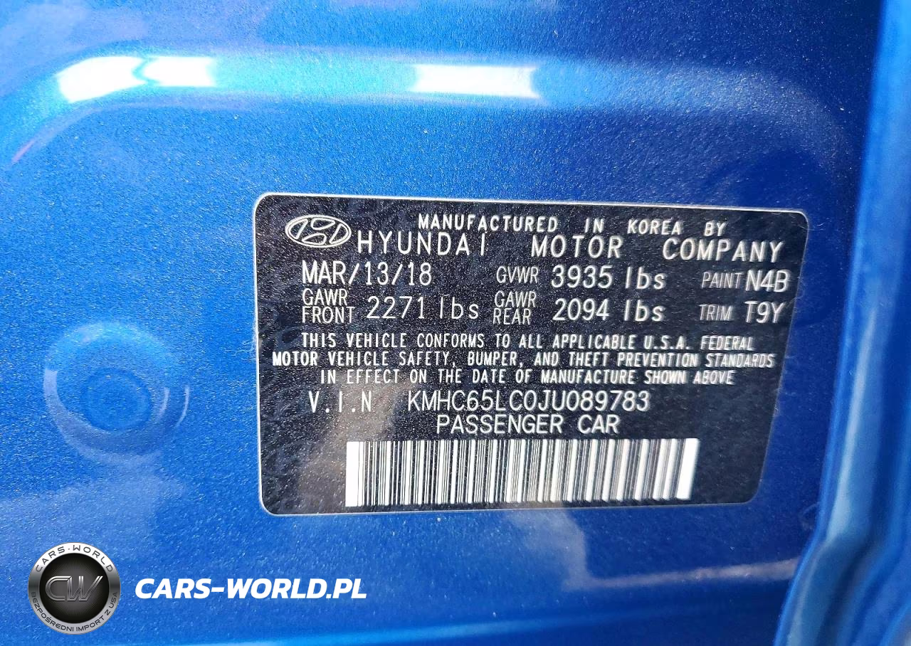 2018 Hyundai Ioniq Hybrid Blue VIN:KMHC65LC0JU089783 - 12
