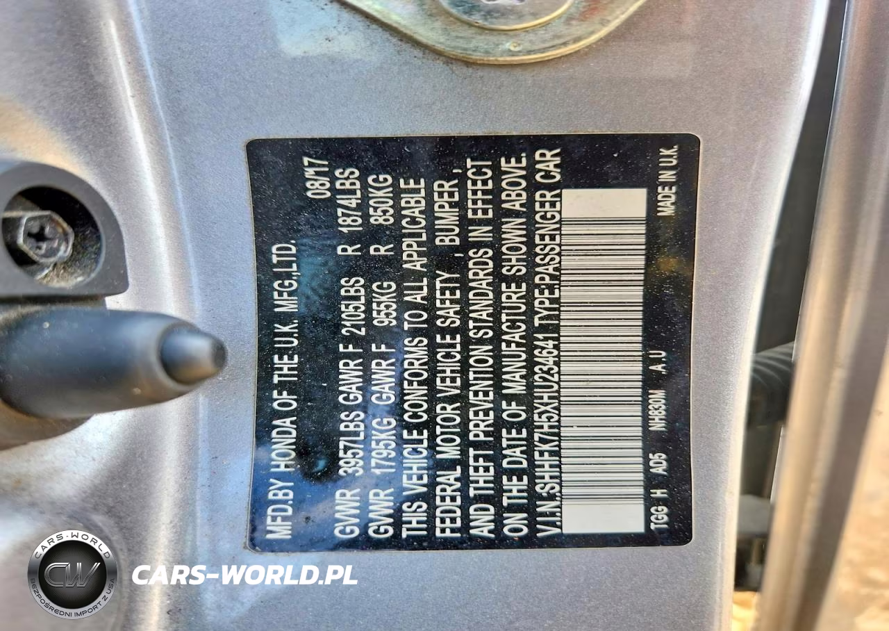 2017 Honda Civic Ex VIN:SHHFK7H5XHU234641 - 13
