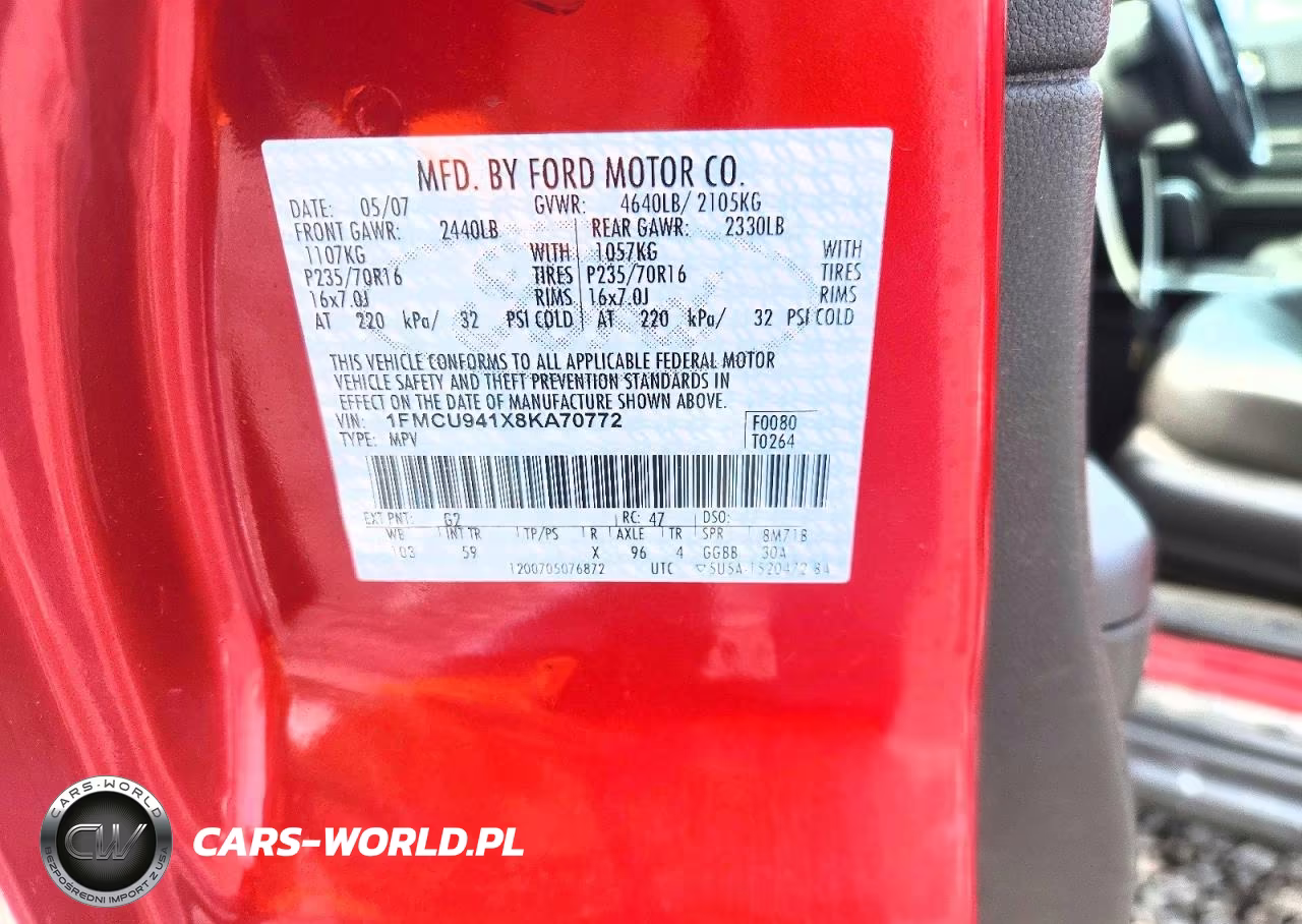 2008 Ford Escape Limited VIN:1FMCU941X8KA70772 - 12
