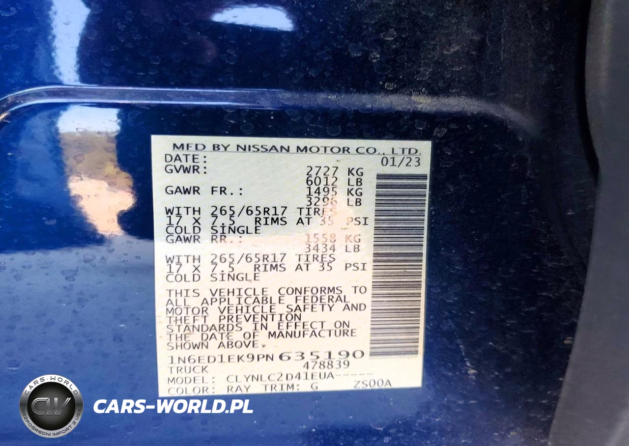 2023 Nissan Frontier Sv VIN:1N6ED1EK9PN635190 - 12