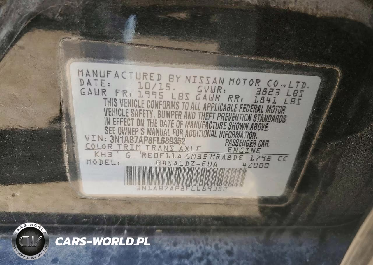 2015 Nissan Sentra Sv VIN:3N1AB7AP8FL689352 - 12