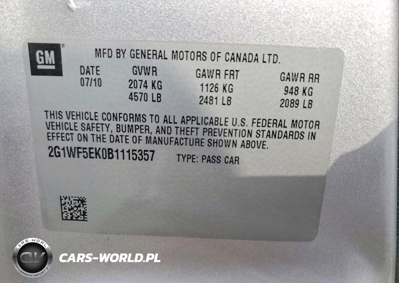 2011 Chevrolet Impala VIN:2G1WF5EK0B1115357 - 12