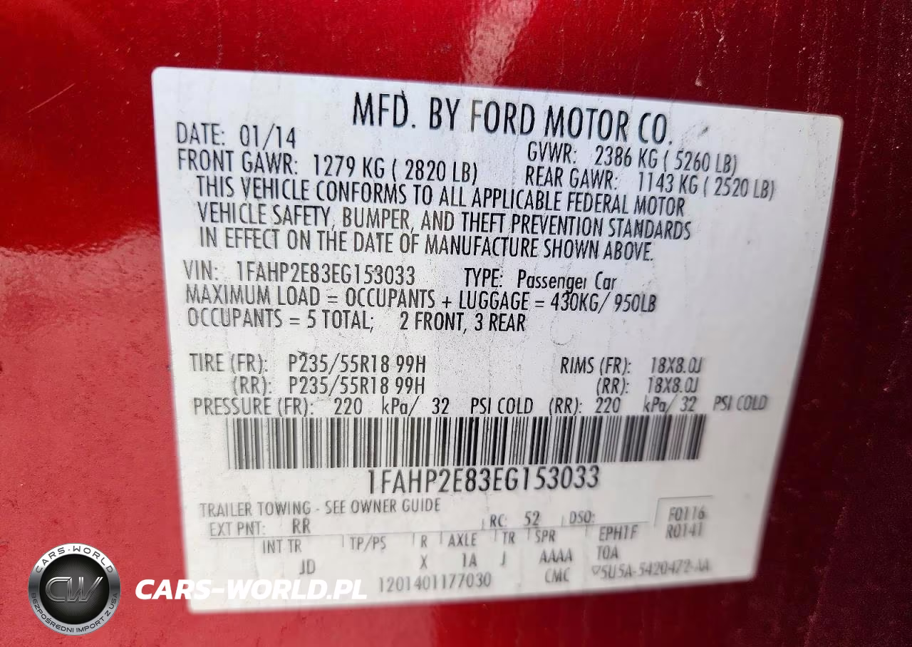 2014 FORD TAURUS SEL VIN:1FAHP2E83EG153033 - 13