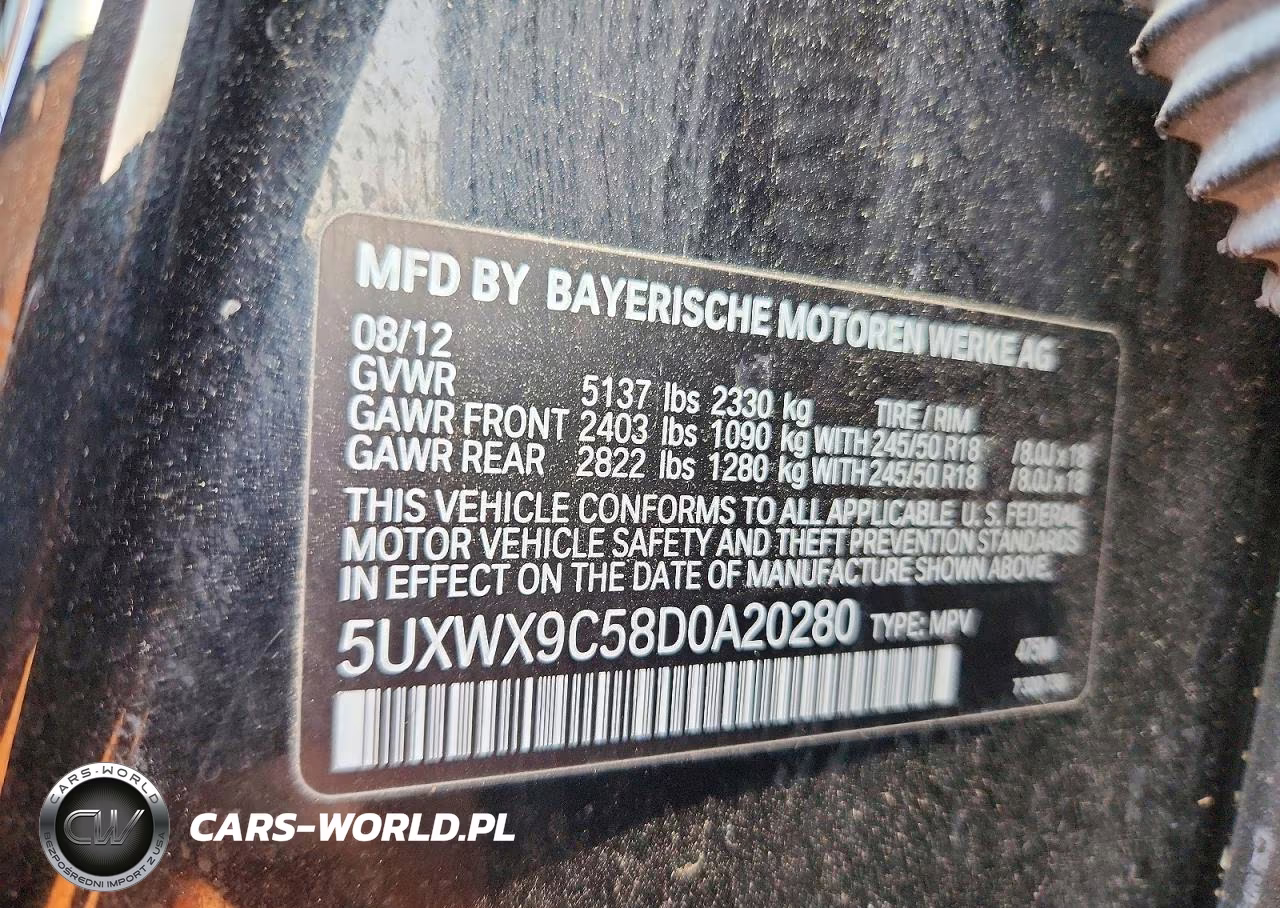 2013 BMW X3 VIN:5UXWX9C58D0A20280 - 13