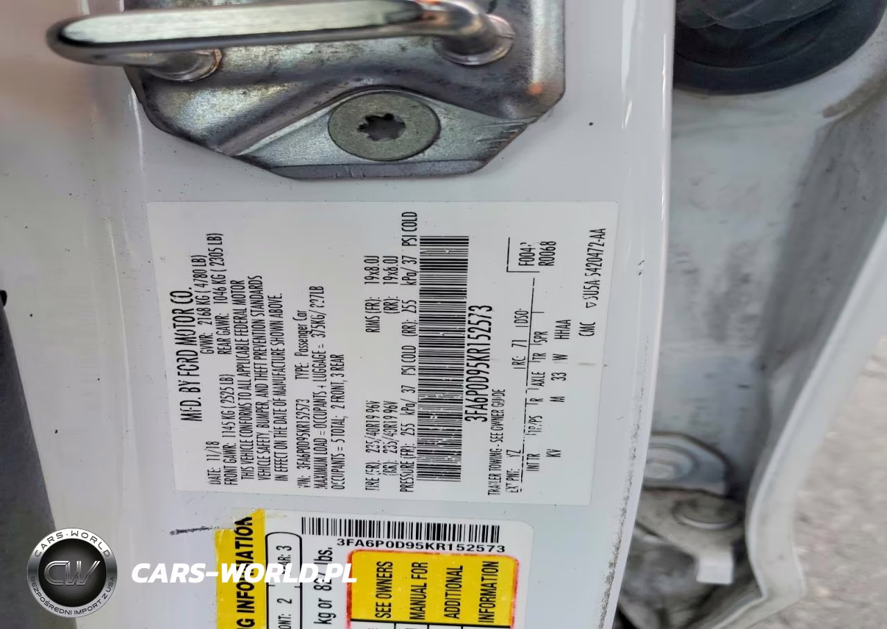 2019 Ford Fusion Titanium VIN:3FA6P0D95KR152573 - 12