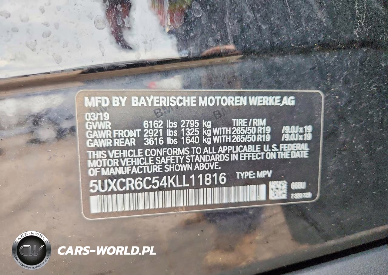 2019 BMW X5 xDrive40I VIN:5UXCR6C54KLL11816 - 12
