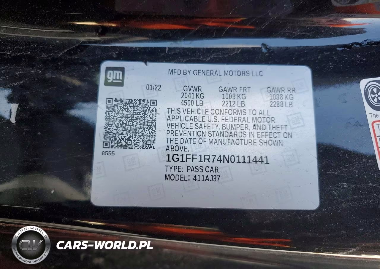 2022 Chevrolet Camaro Lt1 VIN:1G1FF1R74N0111441 - 12