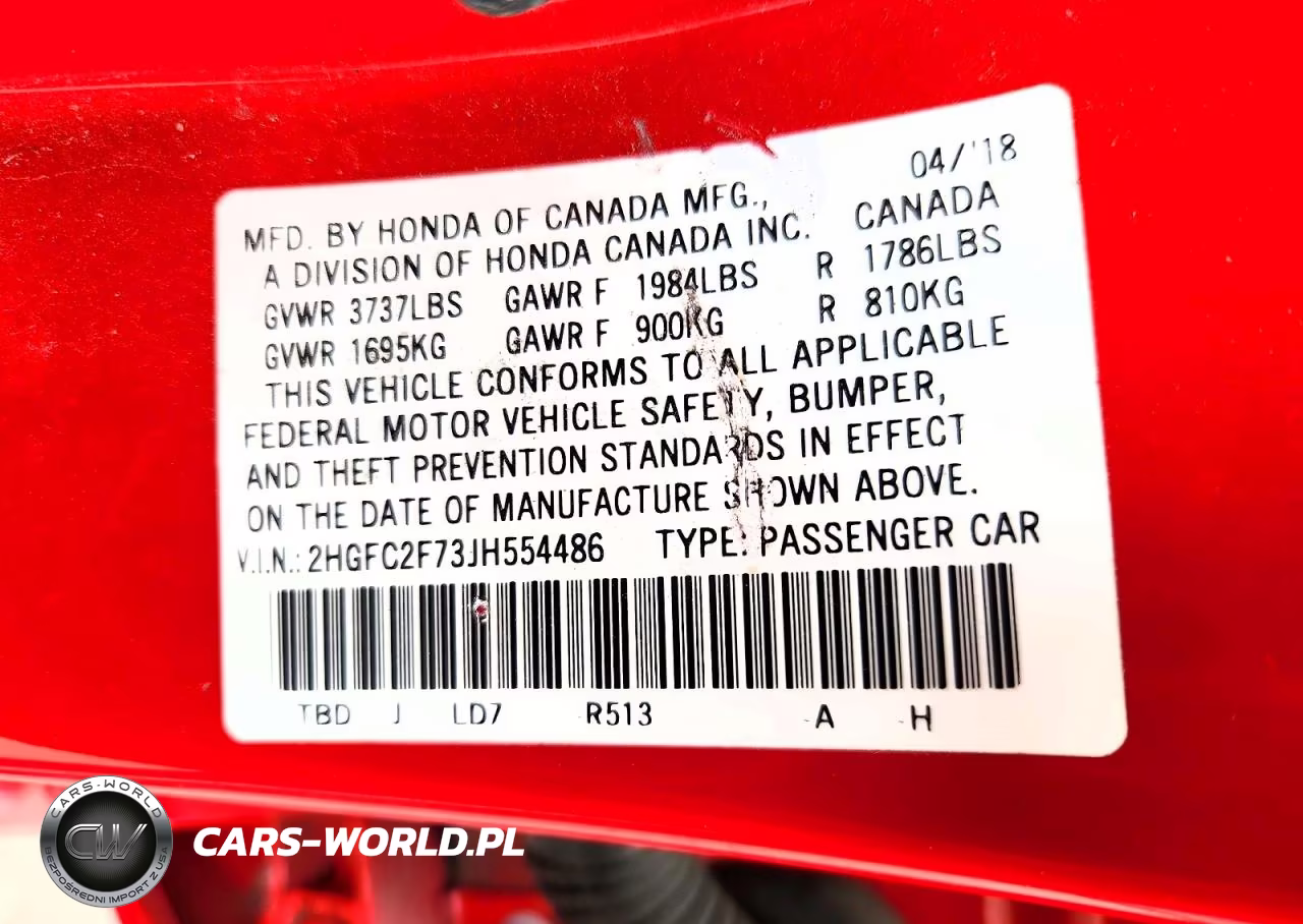 2018 Honda Civic Ex VIN:2HGFC2F73JH554486 - 12