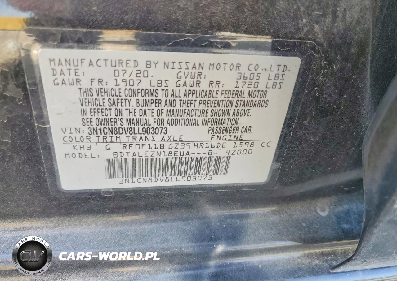 2020 Nissan Versa S VIN:3N1CN8DV8LL903073 - 13