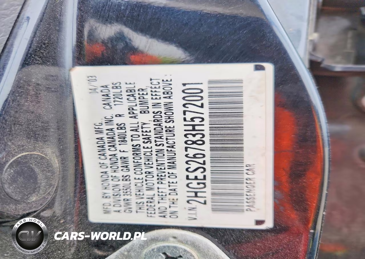 2003 Honda Civic Ex VIN:2HGES26783H572001 - 12