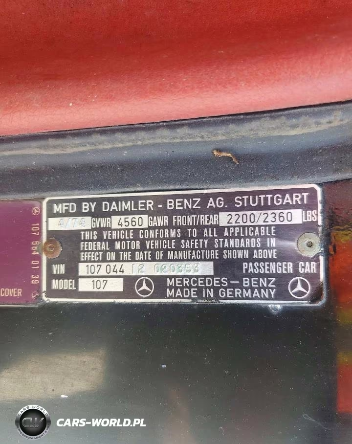 1974 Mercedes-Benz 450 Sl VIN:10704412020353 - 12