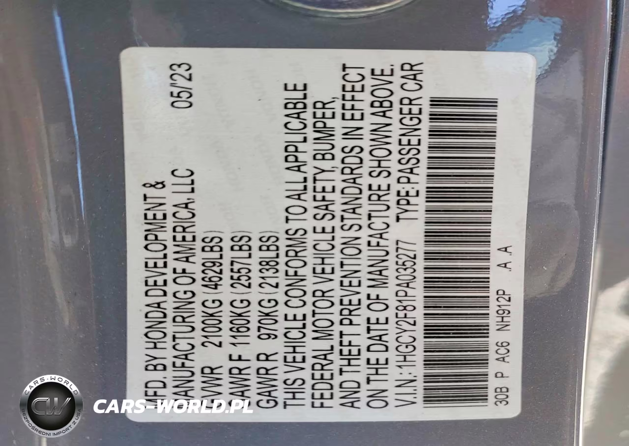 2023 Honda Accord Touring Hybrid VIN:1HGCY2F81PA035277 - 13