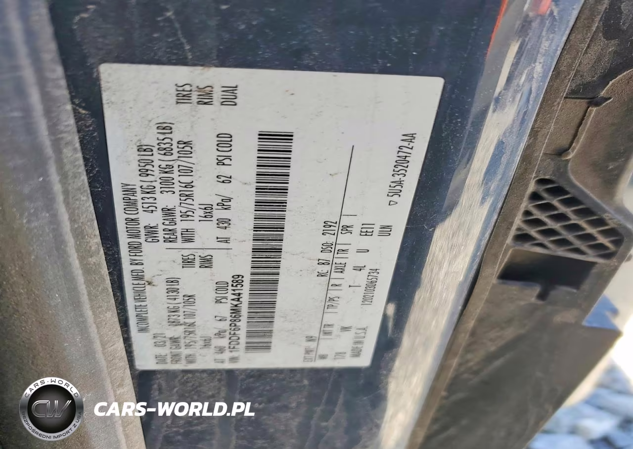2021 Ford Transit Delivery Truck VIN:1FDDF6P86MKA41589 - 13