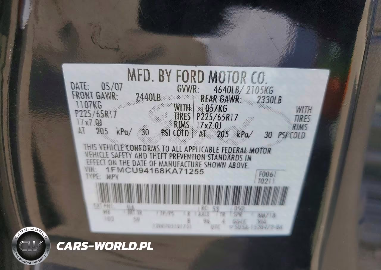 2008 Ford Escape Limited VIN:1FMCU94168KA71255 - 13