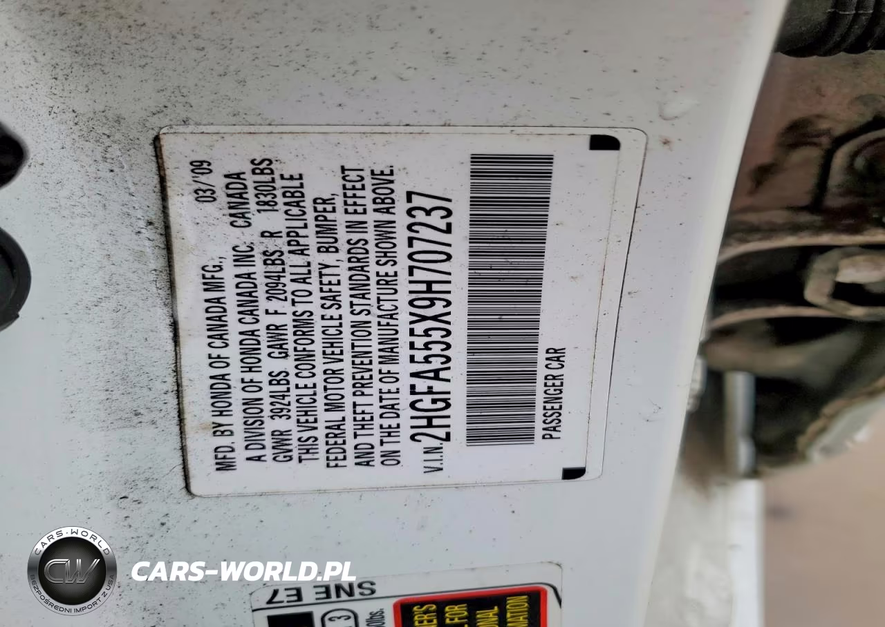 2009 Honda Civic Si VIN:2HGFA555X9H707237 - 12