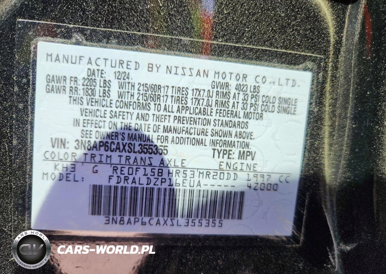 2025 Nissan Kicks Sv VIN:3N8AP6CAXSL355355 - 14