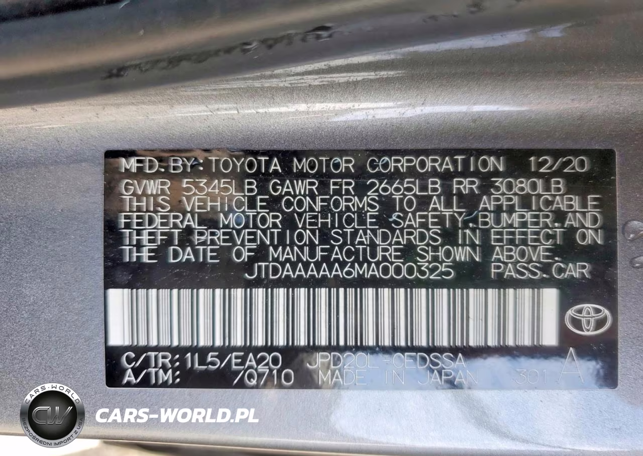 2021 Toyota Mirai Xle VIN:JTDAAAAA6MA000325 - 12