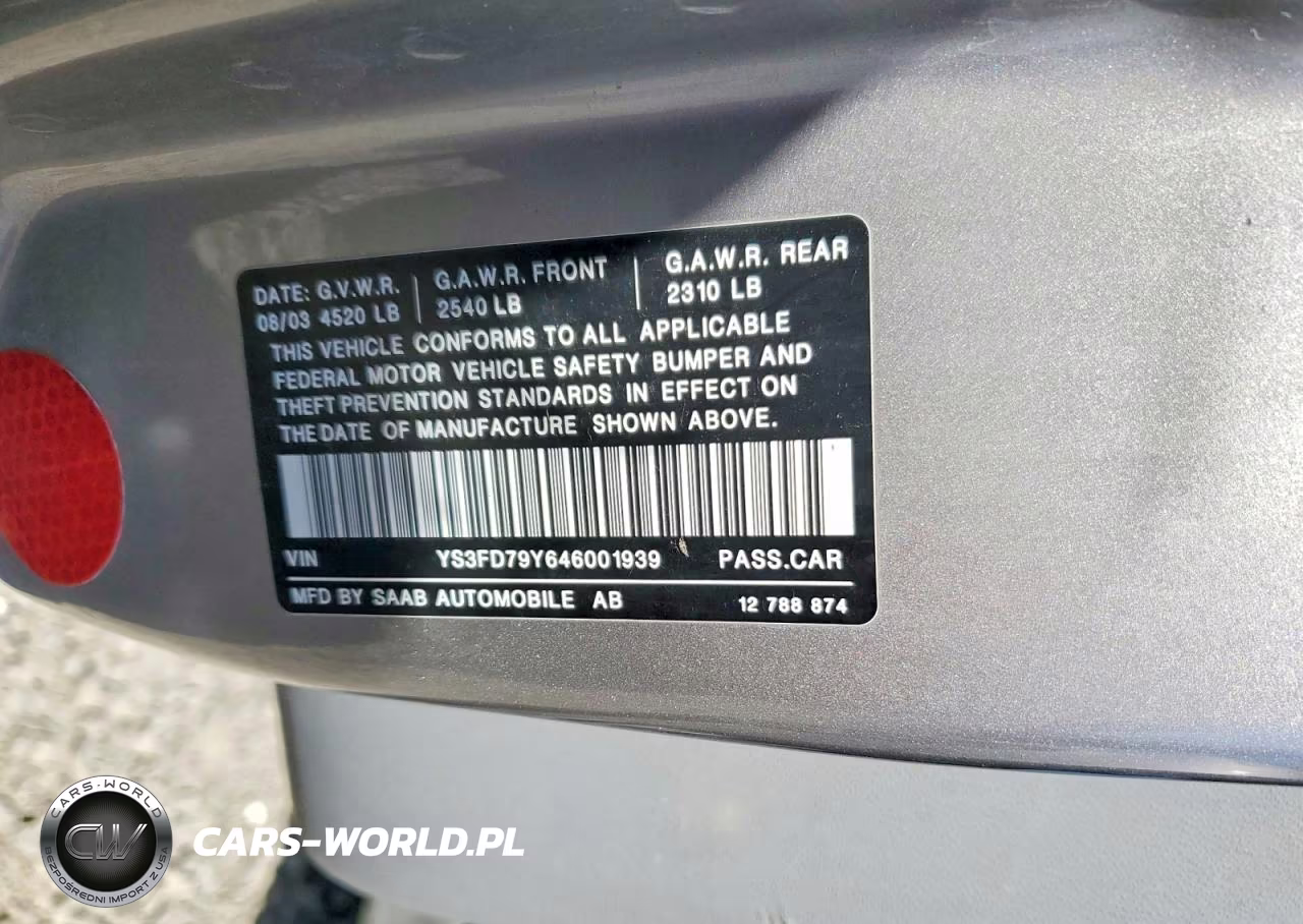 2004 Saab 9-3 Arc VIN:YS3FD79Y646001939 - 12
