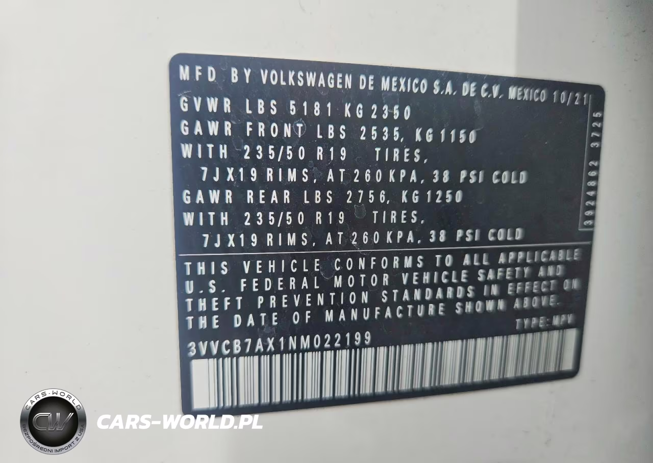 2022 Volkswagen Tiguan Se R-Line Black VIN:3VVCB7AX1NM022199 - 12