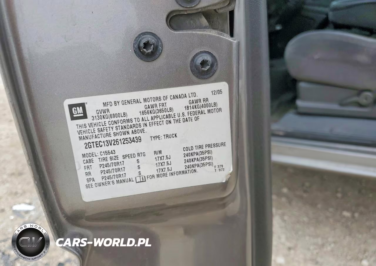 2006 GMC New Sierra VIN:2GTEC13V261253439 - 12