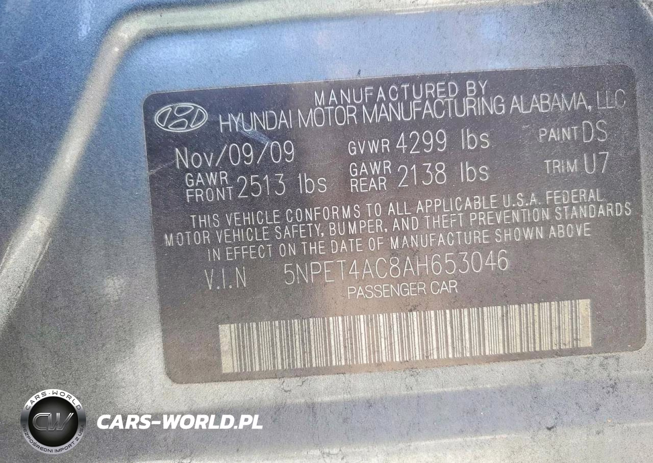 2010 Hyundai Sonata Gls VIN:5NPET4AC8AH653046 - 12