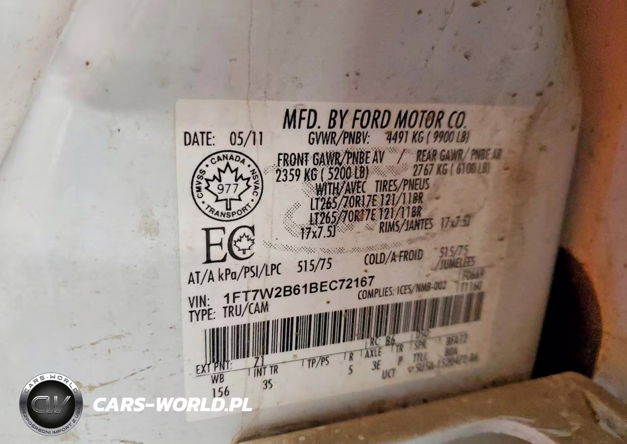 2011 Ford F250 Super Duty VIN:1FT7W2B61BEC72167 - 13