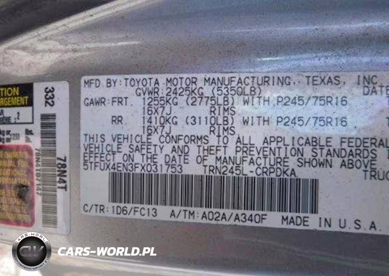 2015 Toyota Tacoma Base VIN:5TFUX4EN3FX031753 - 12