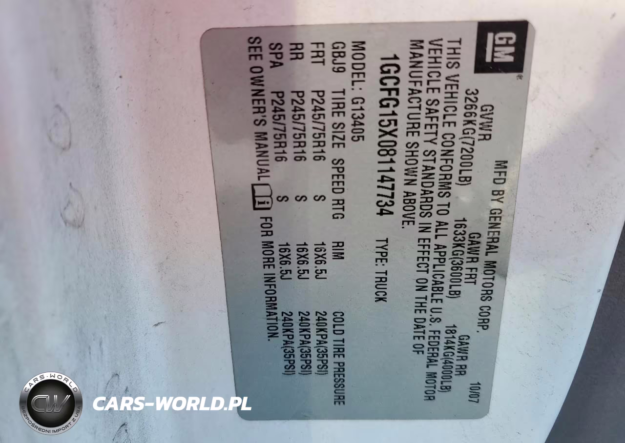 2008 Chevrolet Express G1500 VIN:1GCFG15X081147734 - 13