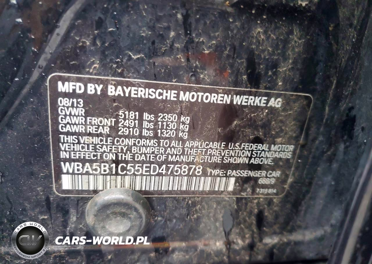 2014 BMW 535 I VIN:WBA5B1C55ED475878 - 12