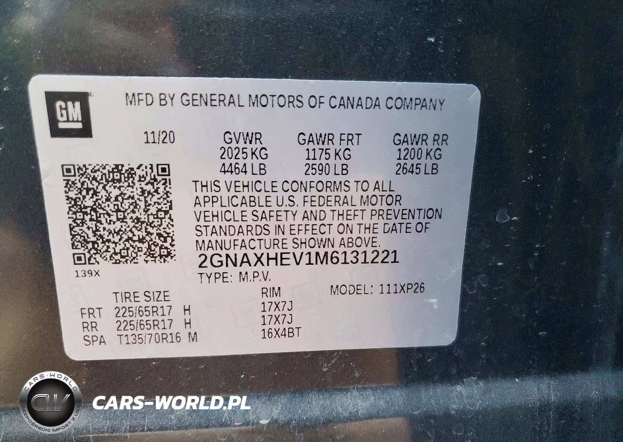 2021 Chevrolet Equinox Ls VIN:2GNAXHEV1M6131221 - 14