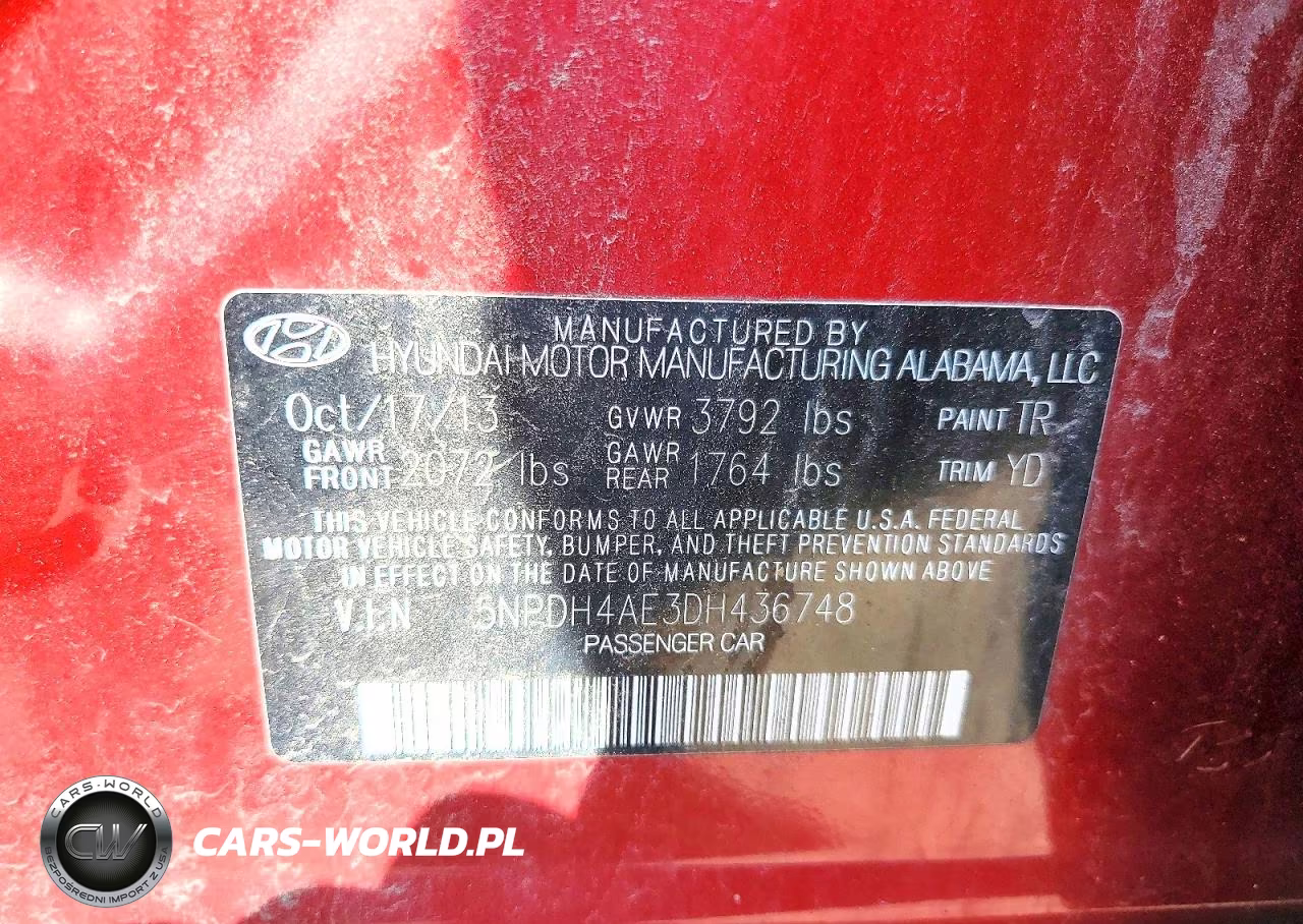 2013 Hyundai Elantra Gls VIN:5NPDH4AE3DH436748 - 12