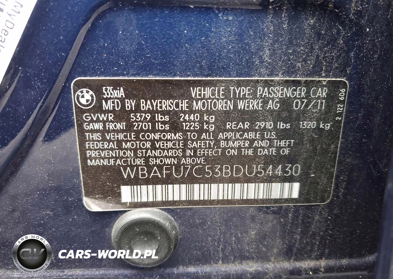 2012 BMW 535 VIN:WBAFU7C53BDU54430 - 12