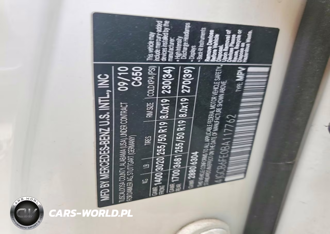 2011 Mercedes-Benz R 350 4Matic VIN:4JGCB6FE0BA117762 - 12