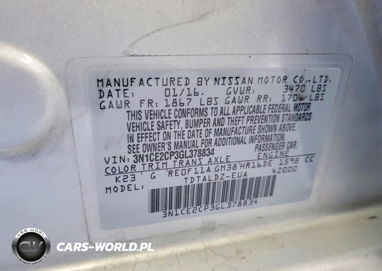 2016 Nissan Versa Note Sv VIN:3N1CE2CP3GL378834 - 13